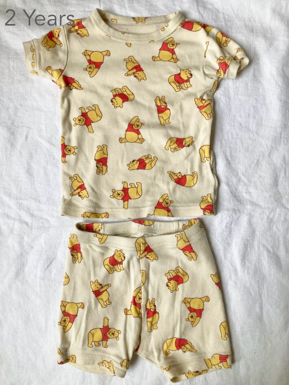 (🎨$3 PLAY) GAP 2 Years Toddler Winnie the Pooh Disney Pajamas Set Summer